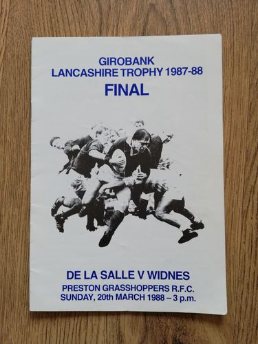 De La Salle v Widnes 1988 Lancashire Trophy Final Rugby Programme