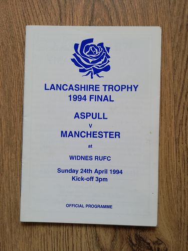 Aspull v Manchester Apr 1994 Lancashire Trophy Final Rugby Programme