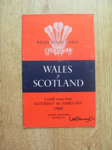 Wales v Scotland 1960 Signed Rugby Programme