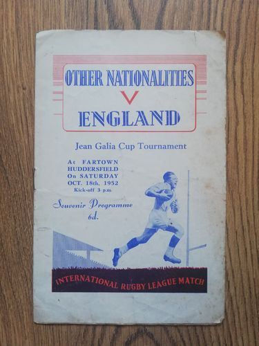 Other Nationalities v England Oct 1952 RL Programme