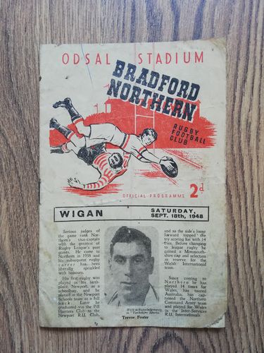 Bradford Northern v Wigan Sept 1948 RL Programme