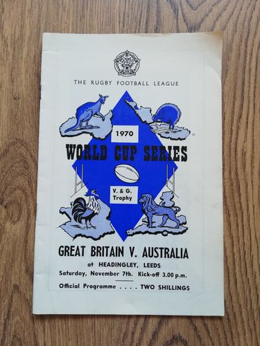 Great Britain v Australia Nov 1970 World Cup RL Programme