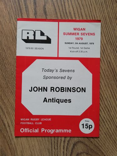 Wigan Summer Sevens Aug 1979 Rugby League Programme