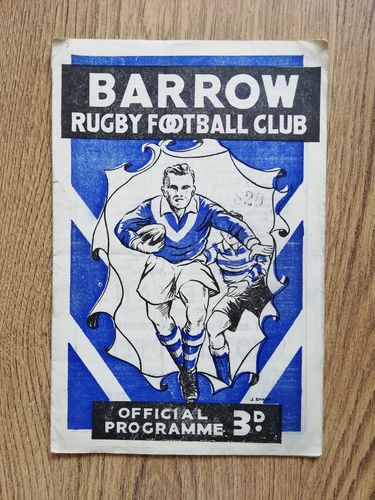 Barrow v Oldham Sept 1961 Rugby League Programme