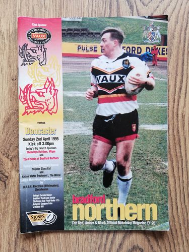 Bradford Northern v Doncaster Apr 1995 Rugby League Programme