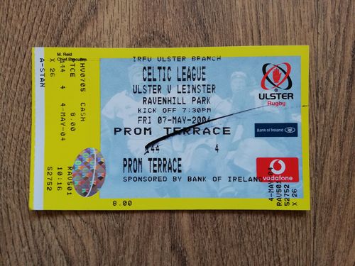 Ulster v Leinster May 2004 Rugby Ticket