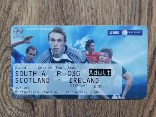 Scotland v Ireland Mar 2009 Rugby Ticket