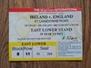 Ireland v England 1985 Rugby Ticket
