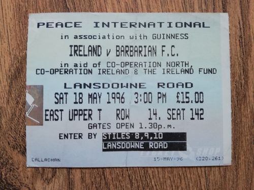 Ireland v Barbarians 1996 Rugby Ticket