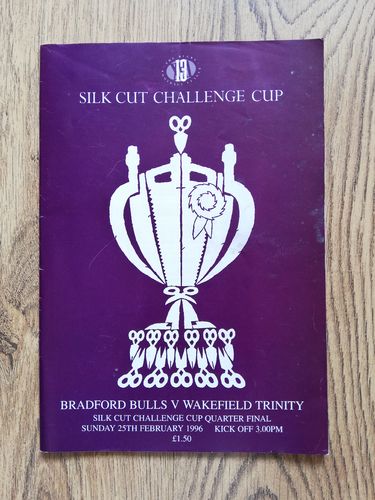Bradford Bulls v Wakefield Feb 1996 Challenge Cup Quarter-Final RL Programme