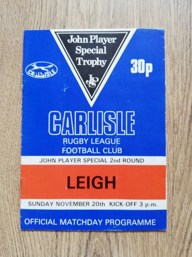 Carlisle v Leigh Nov 1983 John Player Trophy RL Programme