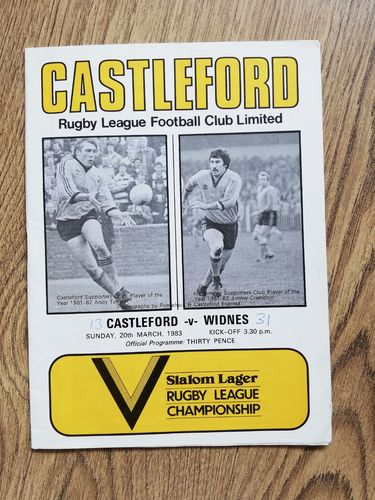 Castleford v Widnes Mar 1983 Rugby League Programme
