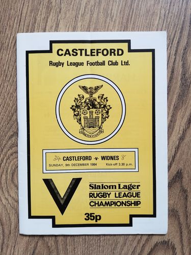 Castleford v Widnes Dec 1984 Rugby League Programme