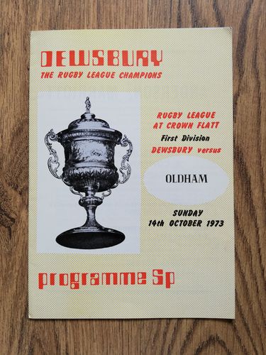 Dewsbury v Oldham Oct 1973 Rugby League Programme