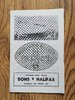 Doncaster v Halifax Mar 1970 Rugby League Programme