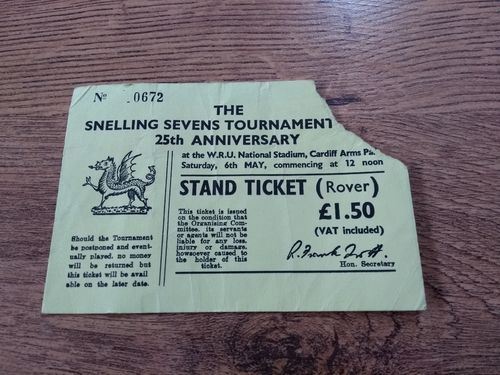Snelling Sevens 1978 Rugby Ticket