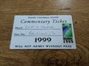 England v Tonga 1999 Rugby World Cup Commentary Ticket