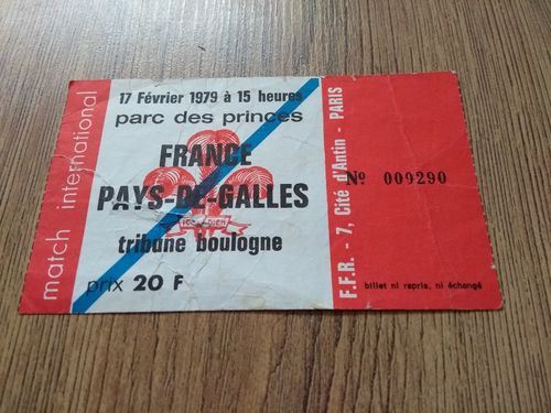 France v Wales 1979 Used Rugby Ticket