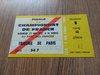 Agen v Béziers 1976 French Championship Final Rugby Ticket
