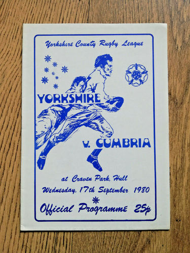 Yorkshire v Cumbria 1980 Rugby League Programme