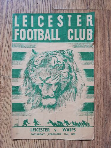 Leicester v Wasps Feb 1959 Rugby Programme