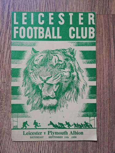 Leicester v Plymouth Albion Sept 1959 Rugby Programme