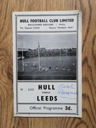 Hull v Leeds Jan 1961 Rugby League Programme