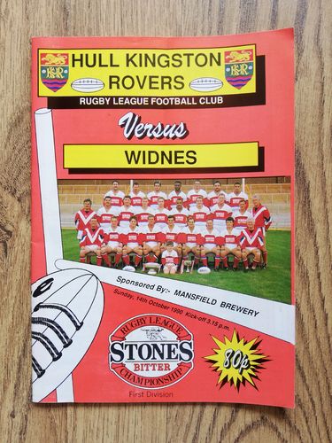 Hull KR v Widnes Oct 1990 Rugby League Programme