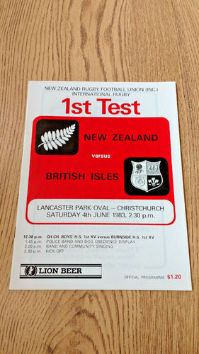 New Zealand v British Lions 1st Test 1983 Signed Rugby Programme