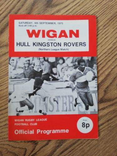 Wigan v Hull KR Sept 1975 Rugby League Programme