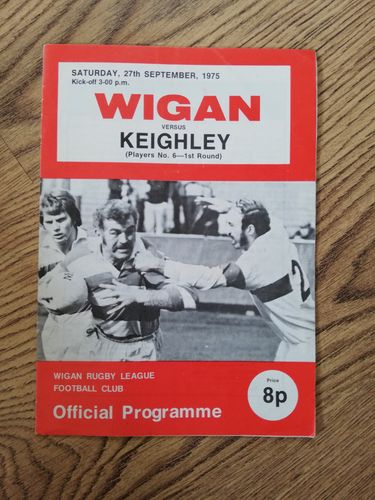 Wigan v Keighley Sept 1975 Players No6 Trophy RL Programme