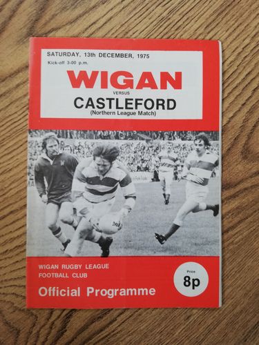 Wigan v Castleford Dec 1975 RL Programme