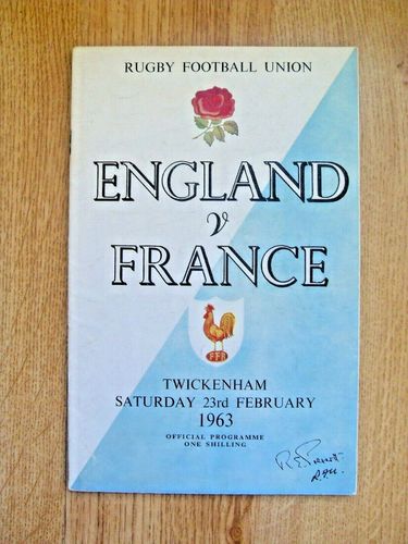 England v France 1963 Signed Rugby Programme