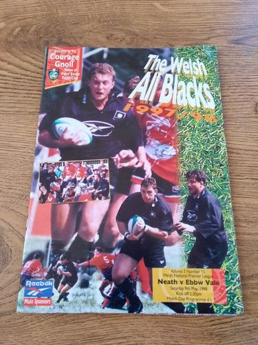 Neath v Ebbw Vale May 1998 Rugby Programme