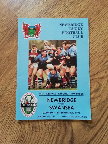 Newbridge v Swansea Sept 1993 Rugby Programme