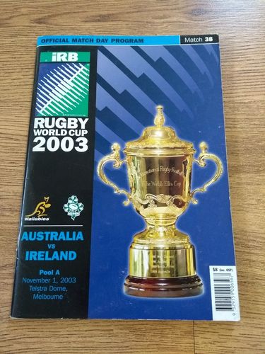 Australia v Ireland 2003 Rugby World Cup Programme