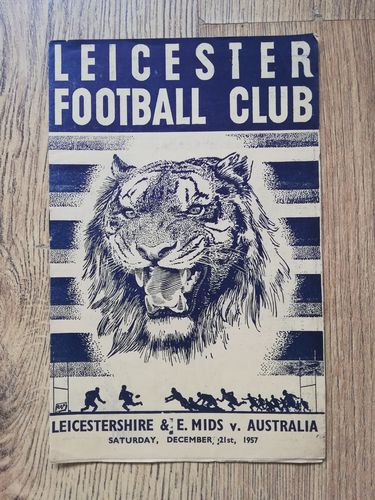Leicestershire & East Midlands v Australia 1957 Rugby Programme