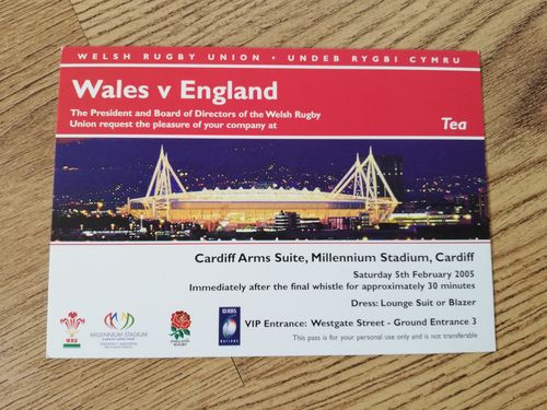 Wales v England 2005 Tea Invitation Card