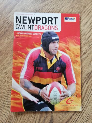 Newport Gwent Dragons v Neath - Swansea Ospreys Sept 2003