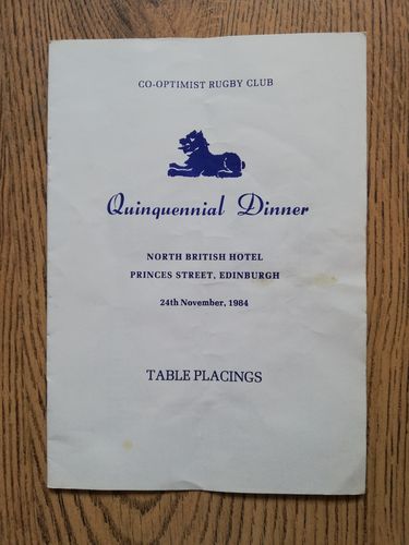Scottish Co-Optimists Nov 1984 Quinquennial Dinner Guest List