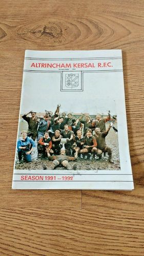 Altrincham Kersal v Metrovick Nov 1991 Rugby Programme