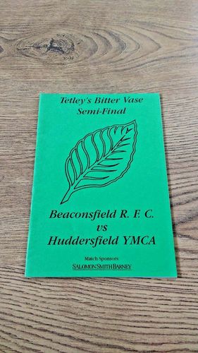 Beaconsfield v Huddersfield YMCA 1998 Tetley's Bitter Vase Semi-Final Rugby Programme