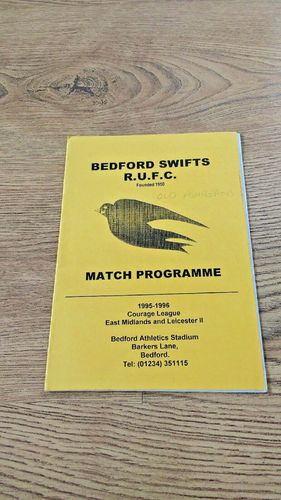 Bedford Swifts v Old Ashbeans 1995-96 Rugby Programme