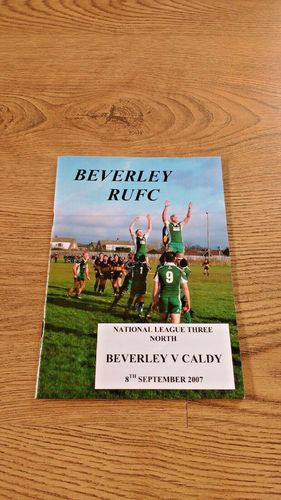 Beverley v Caldy Sept 2007 Rugby Programme