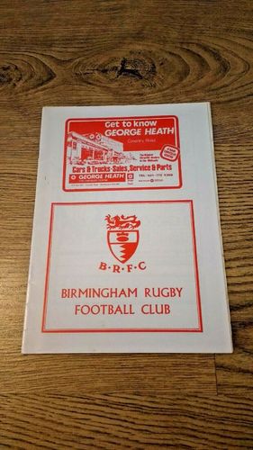 Birmingham v Cambridge University Dec 1979 Rugby Programme