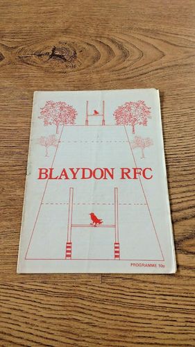 Blaydon v Darlington Oct 1980 Rugby Programme