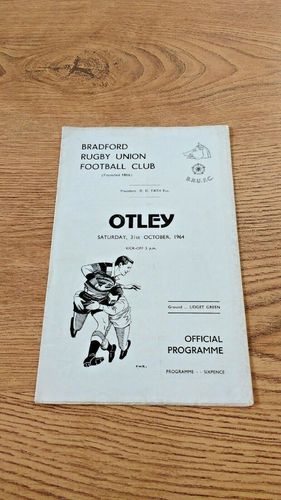 Bradford v Otley Oct 1964 Rugby Programme