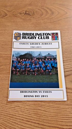 Bridlington v Exiles Dec 2015 Rugby Programme