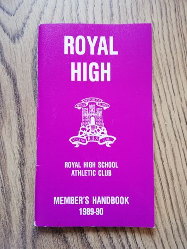 Royal High School Athletic Club 1989-90 Rugby Members Handbook