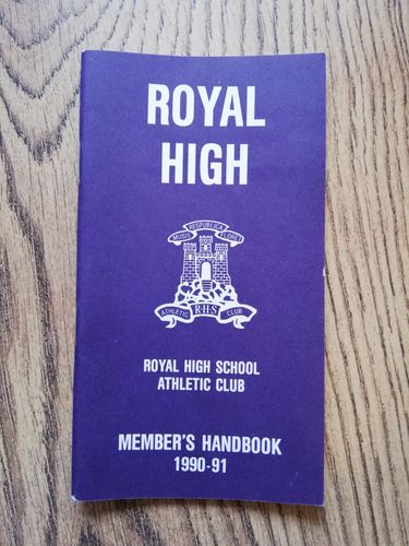 Royal High School Athletic Club 1990-91 Rugby Members Handbook